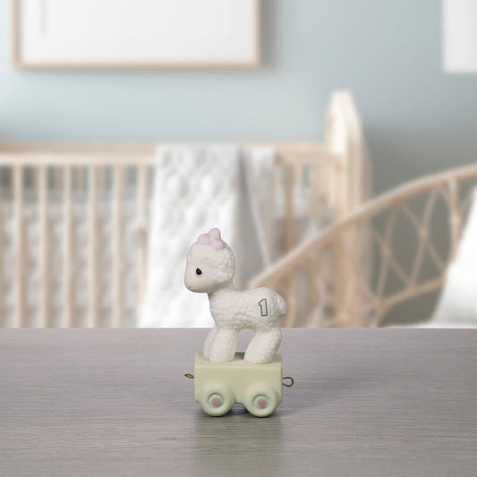 Birthday Train, Age 1, Happy Birthday Little Lamb Figurine