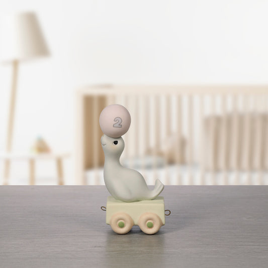 Birthday Train, Age 2, God Bless You On Your Birthday, Bisque Porcelain Figurine