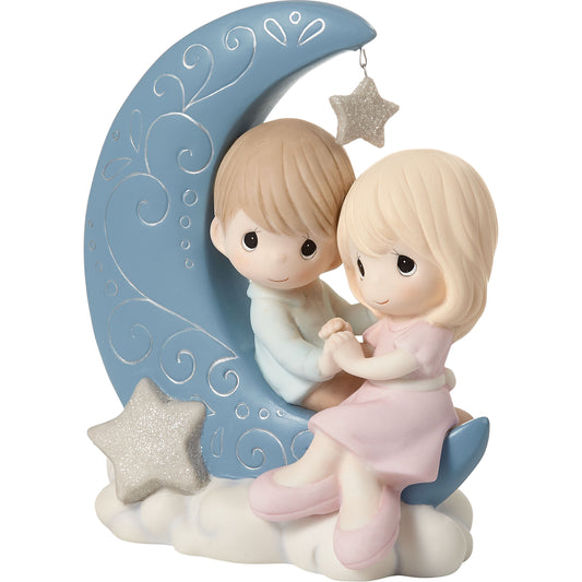 I Love You To The Moon And Back, Bisque Porcelain Figurine