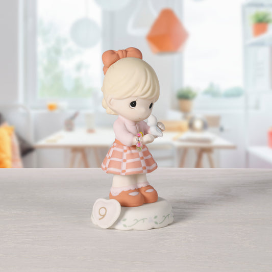 Growing In Grace, Age 9, Blonde Girl Figurine