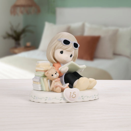 Growing In Grace, Age 15, Brunette Girl Figurine