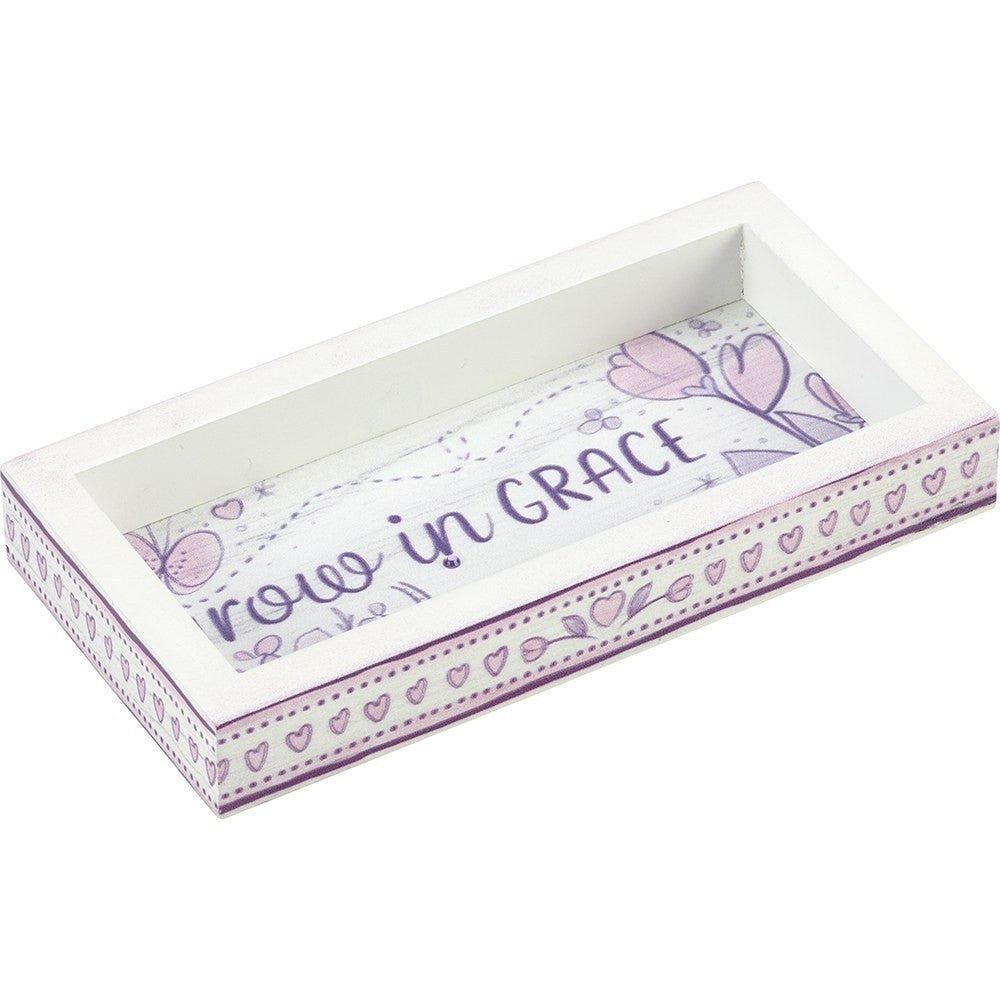 Grow In Grace, Trinket Tray, Wood
