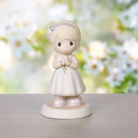 Blessings On Your First Communion Blonde Hair/Light Skin Girl Figurine