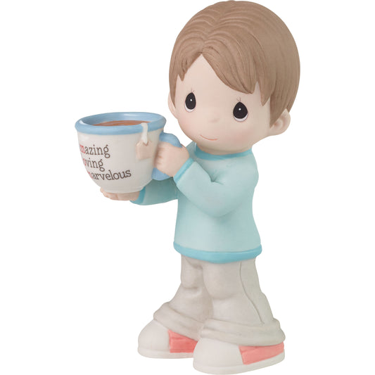 Mom, You're Amazing Brunette Boy Figurine