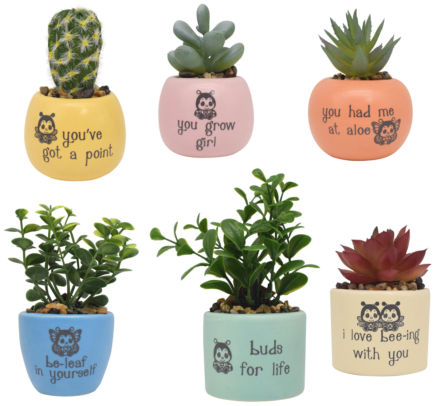 12 PIECE FAUX SUCCULENTS