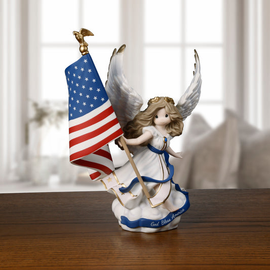 God Bless America Angel Figurine