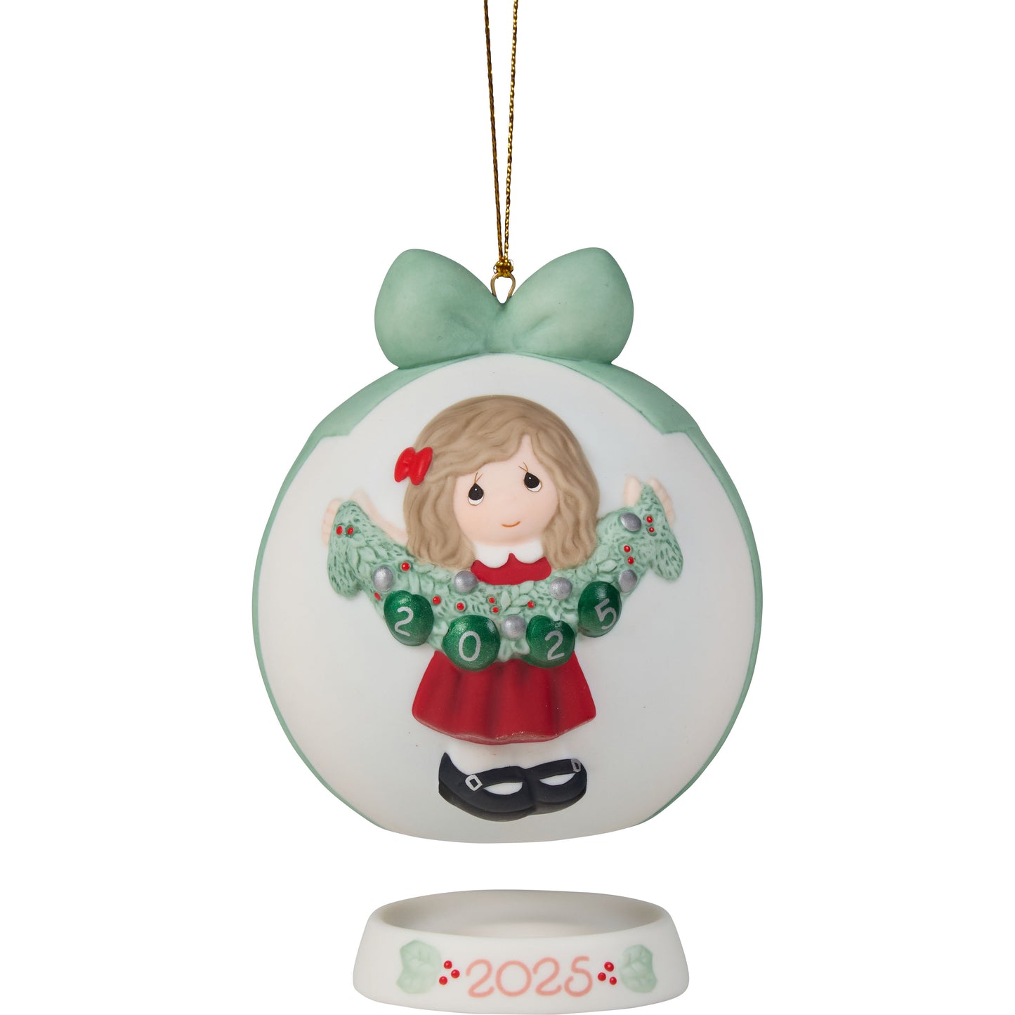 Deck The Halls 2025 Dated Girl Ball Ornament