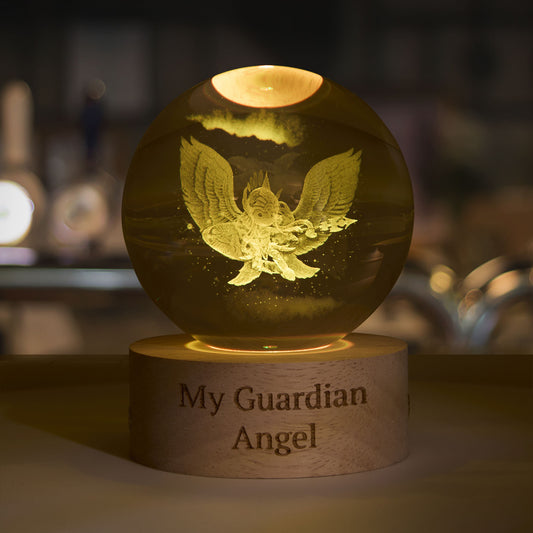 Elongated Warrrior Angel Light Up Laser Etched Ball