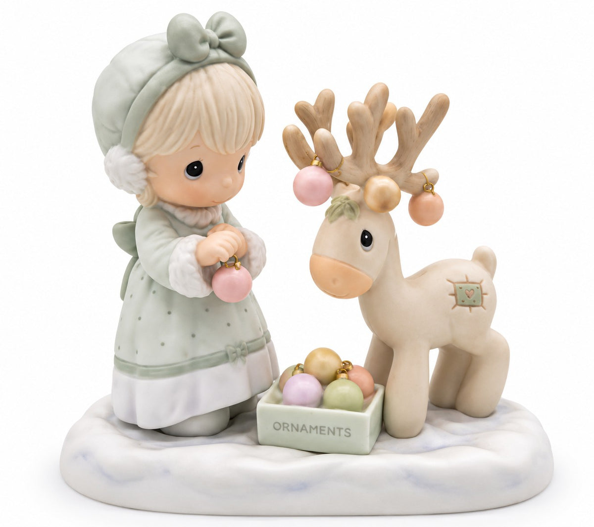 Merry Christmas Deer Vintage Figurine