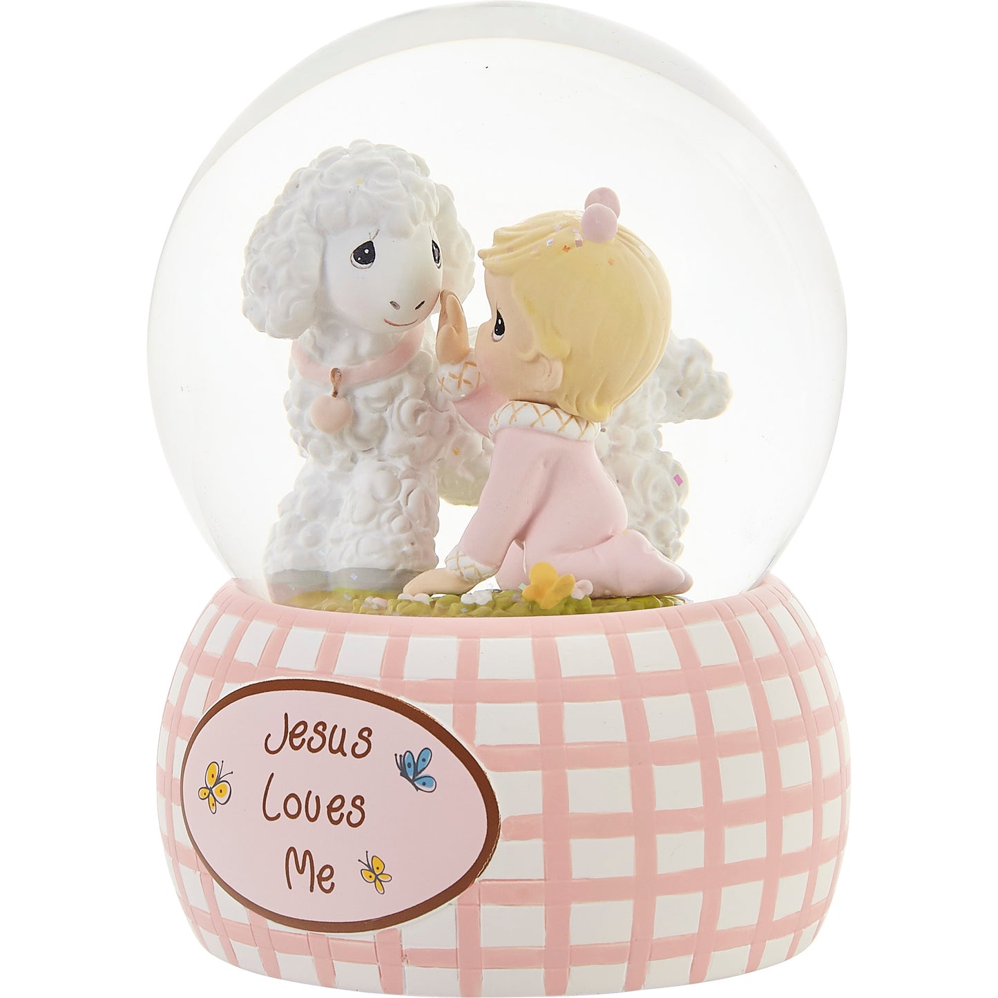 Jesus Loves Me Baby Girl Snow Globe