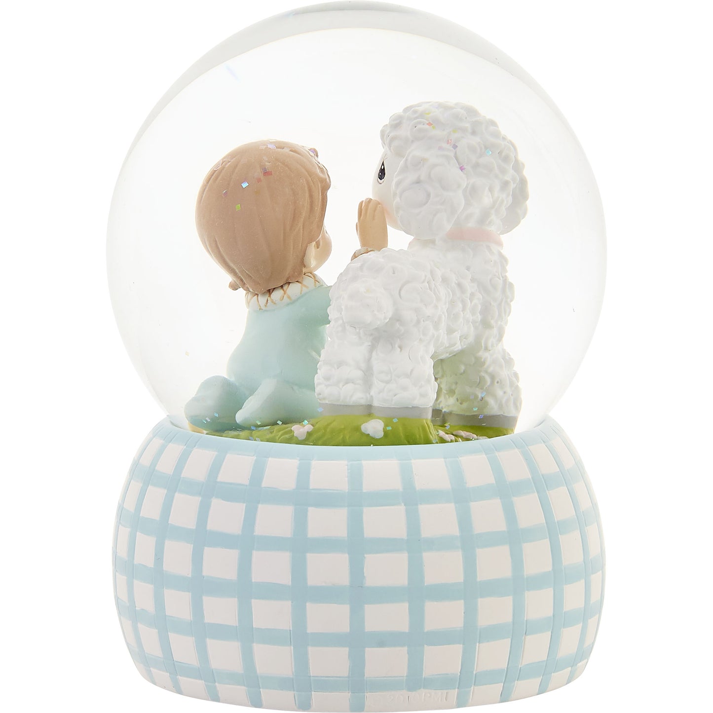Jesus Loves Me Baby Boy Baptism Snow Globe