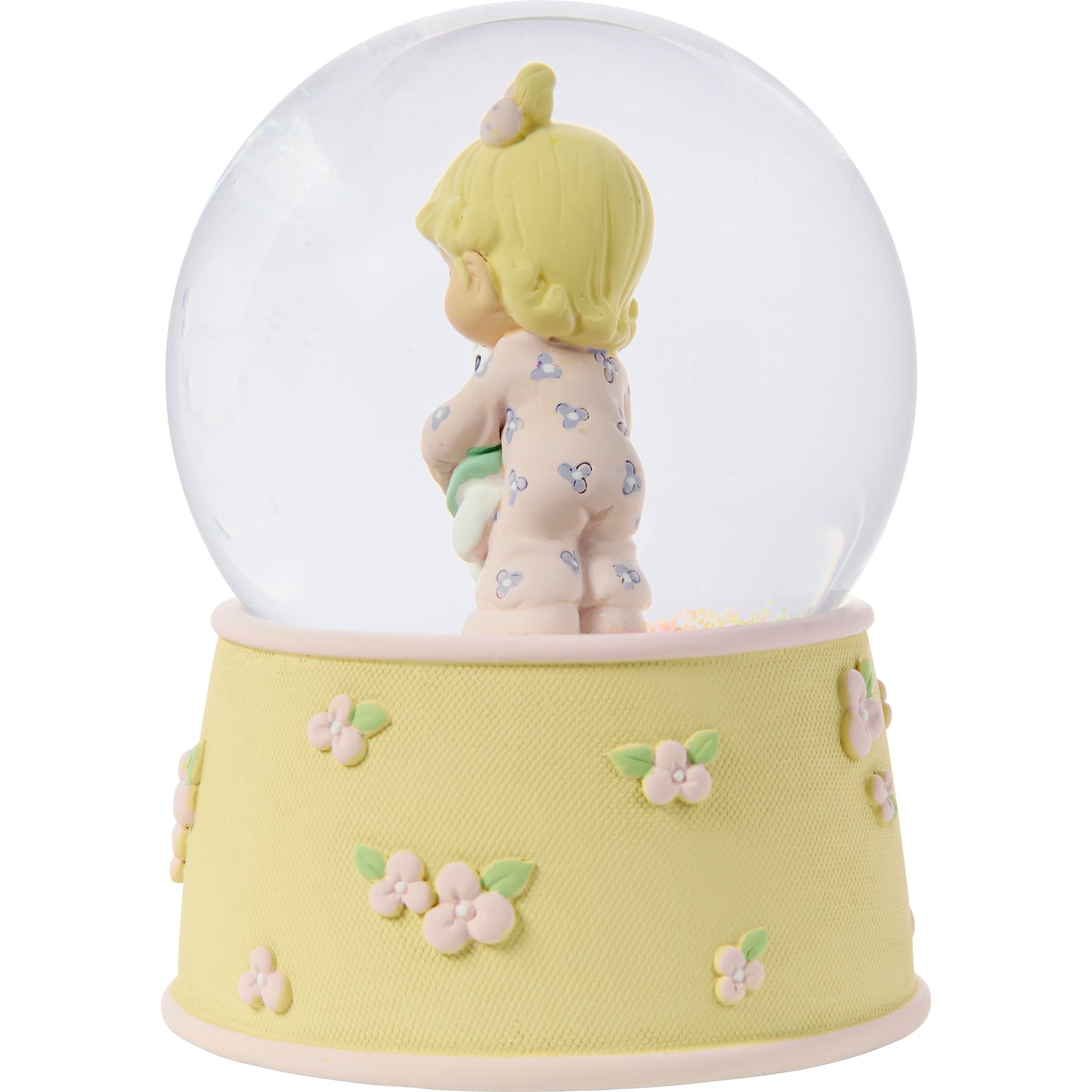Jesus Loves Me Baby Girl With Bunny Snow Globe