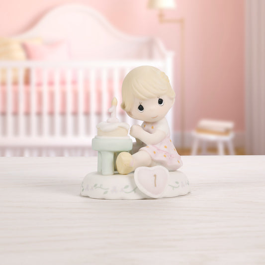 Growing In Grace, Age 1, Blonde Girl Figurine
