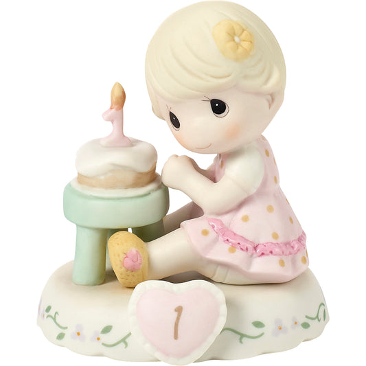 Growing In Grace, Age 1, Blonde Girl Figurine