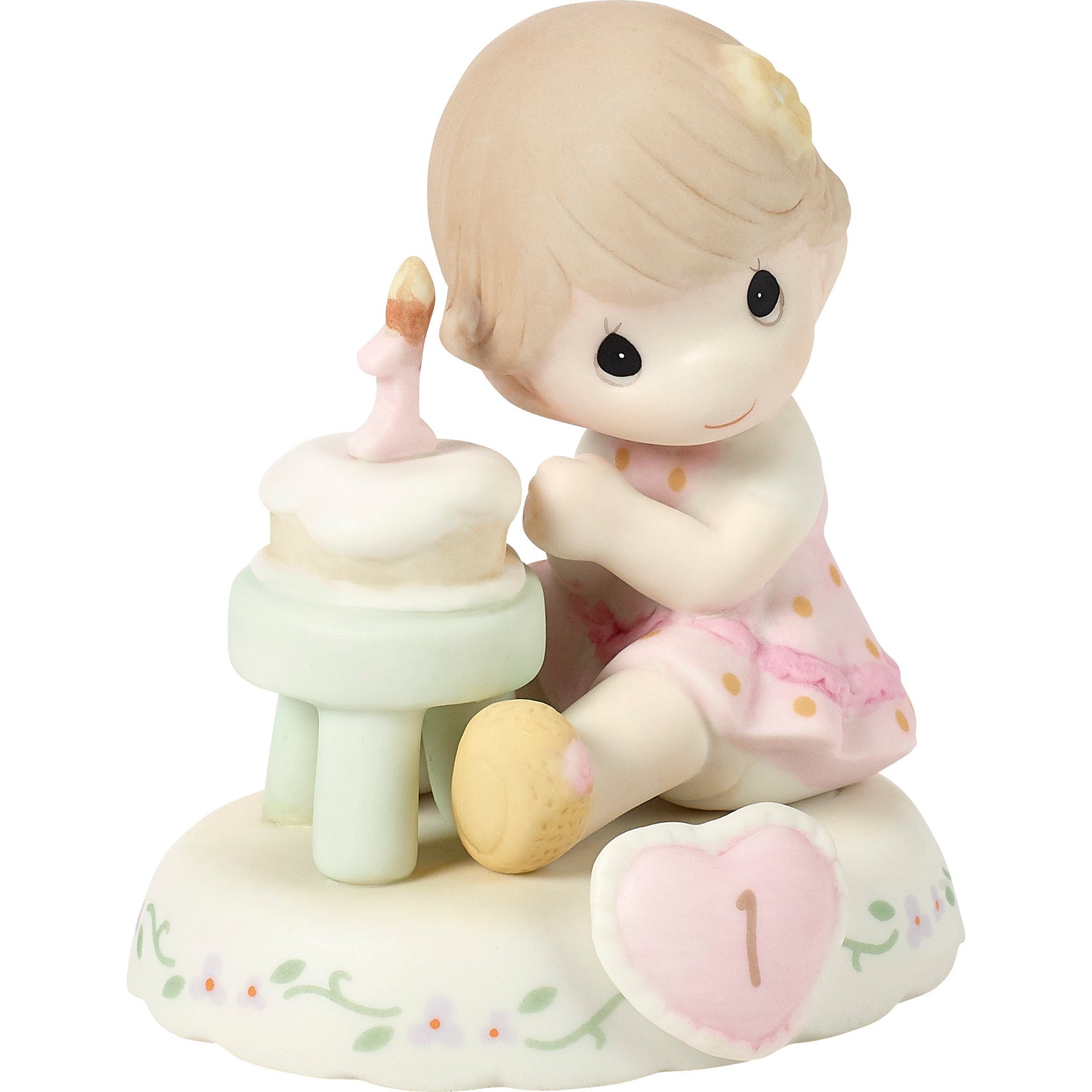 Growing In Grace, Age 1, Brunette Girl Figurine