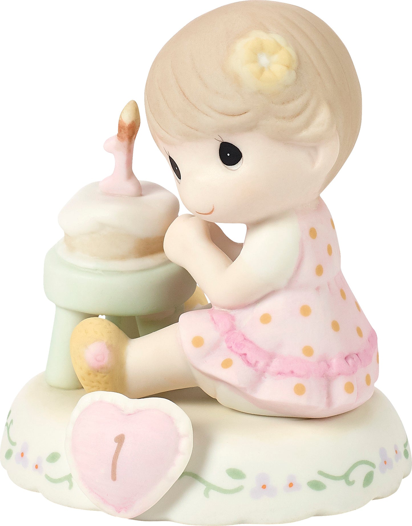 Growing In Grace, Age 1, Brunette Girl Figurine