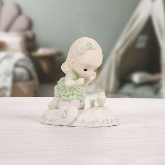 Growing In Grace, Age 3, Blonde Girl Figurine