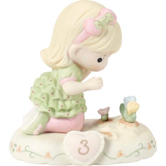 Growing In Grace, Age 3, Blonde Girl Figurine
