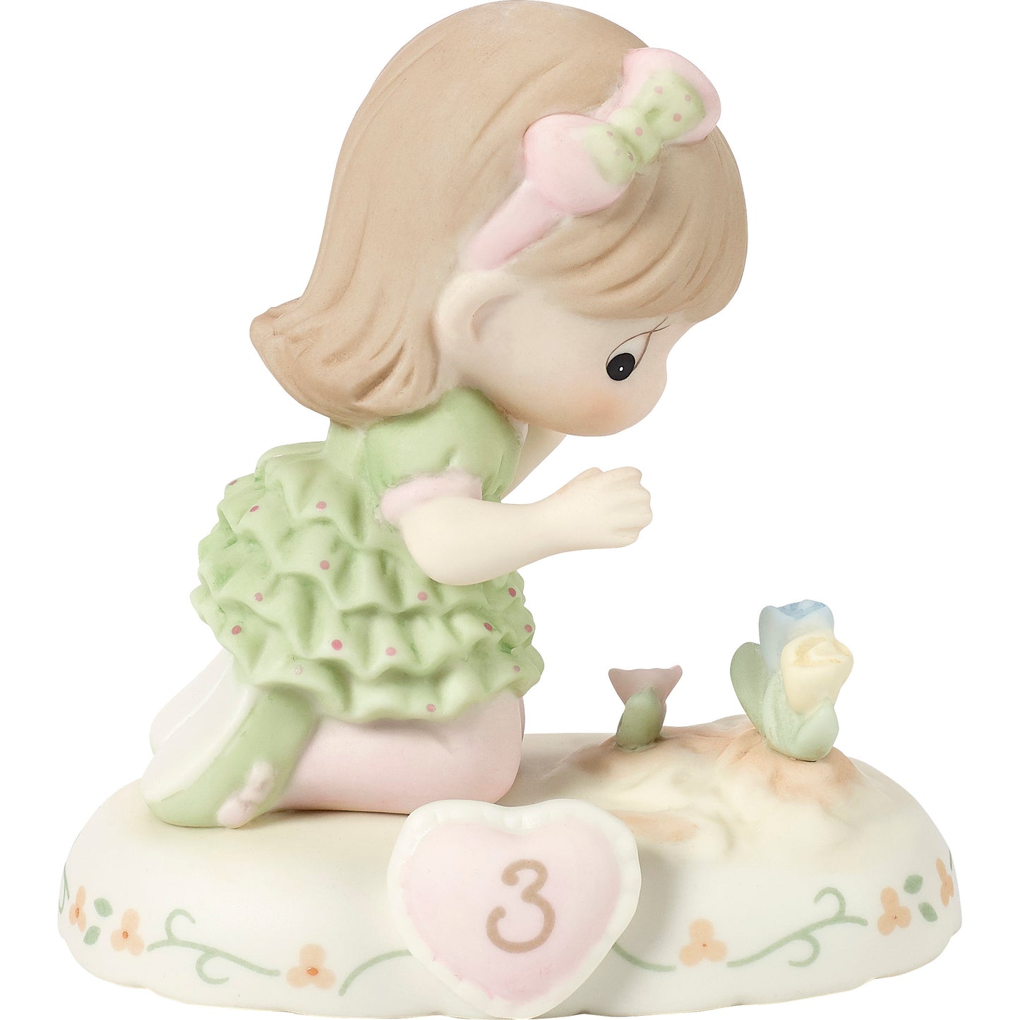 Growing In Grace, Age 3 Brunette Girl Figurine