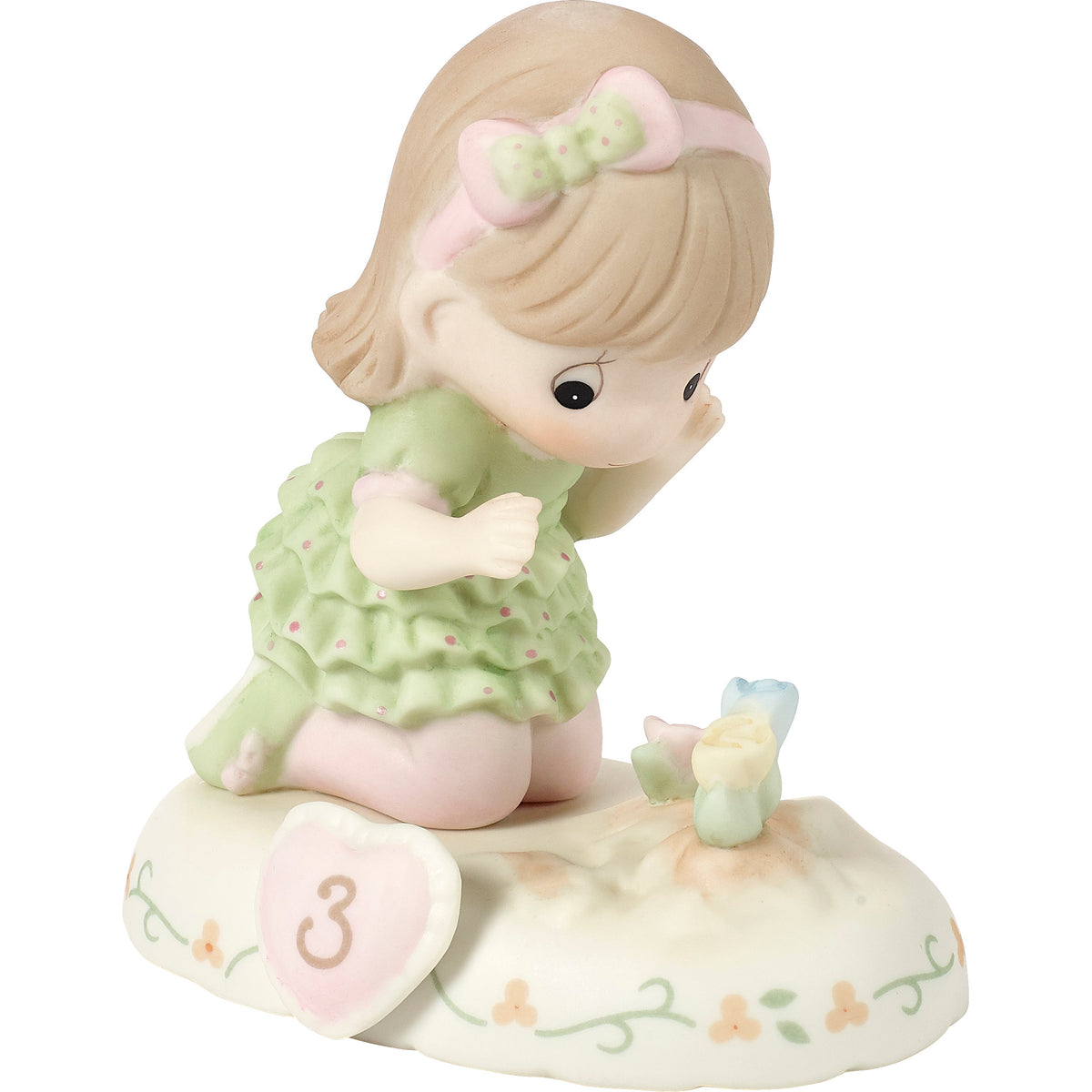 Growing In Grace, Age 3 Brunette Girl Figurine