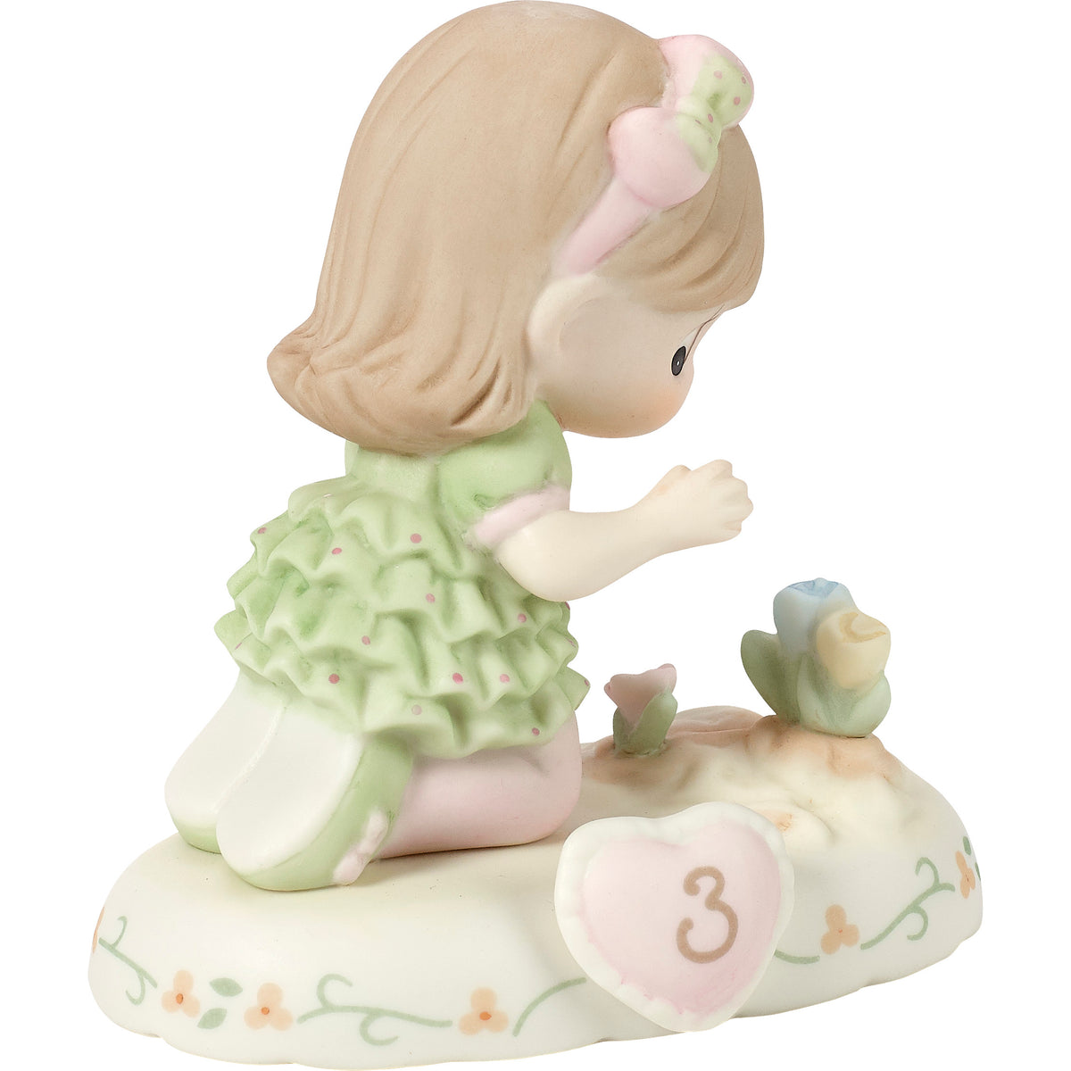 Growing In Grace, Age 3 Brunette Girl Figurine