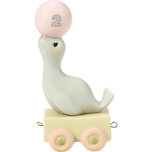 Birthday Train, Age 2, God Bless You On Your Birthday, Bisque Porcelain Figurine