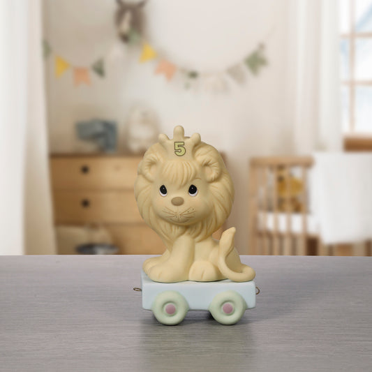 Birthday Train, Age 5, This Day Is Something To Roar About Figurine