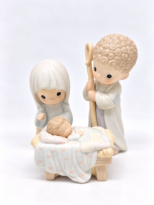 Come Let Us Adore Him Vintage Nativity Set