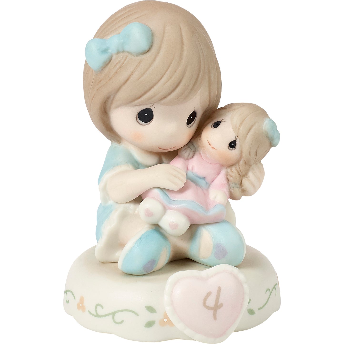 Growing In Grace, Age 4, Brunette Girl Figurine