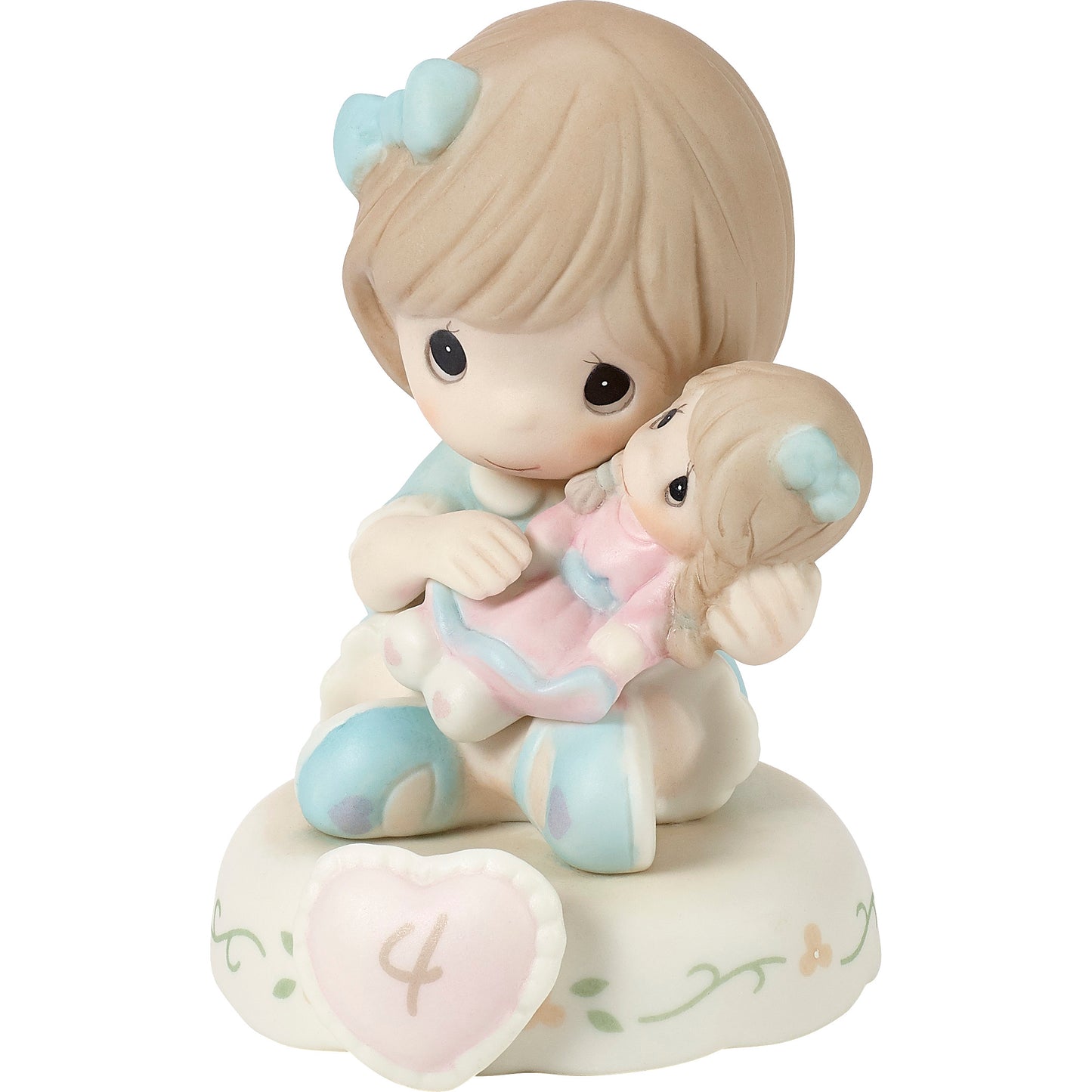 Growing In Grace, Age 4, Brunette Girl Figurine