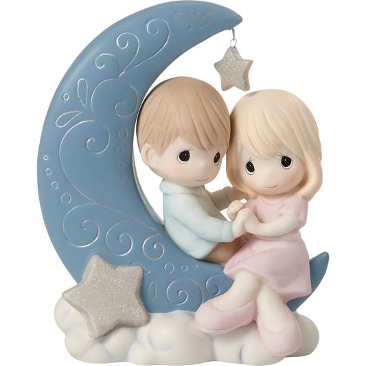 I Love You To The Moon And Back, Bisque Porcelain Figurine