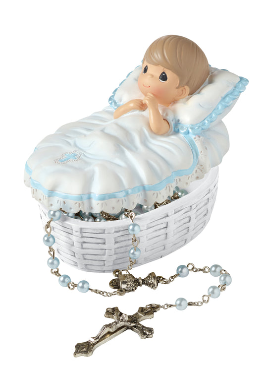 Baptized In His Name, Box With Rosary, For Boy