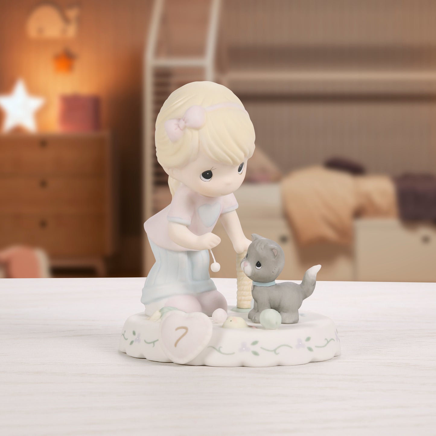 Growing In Grace, Age 7, Blonde Girl Figurine