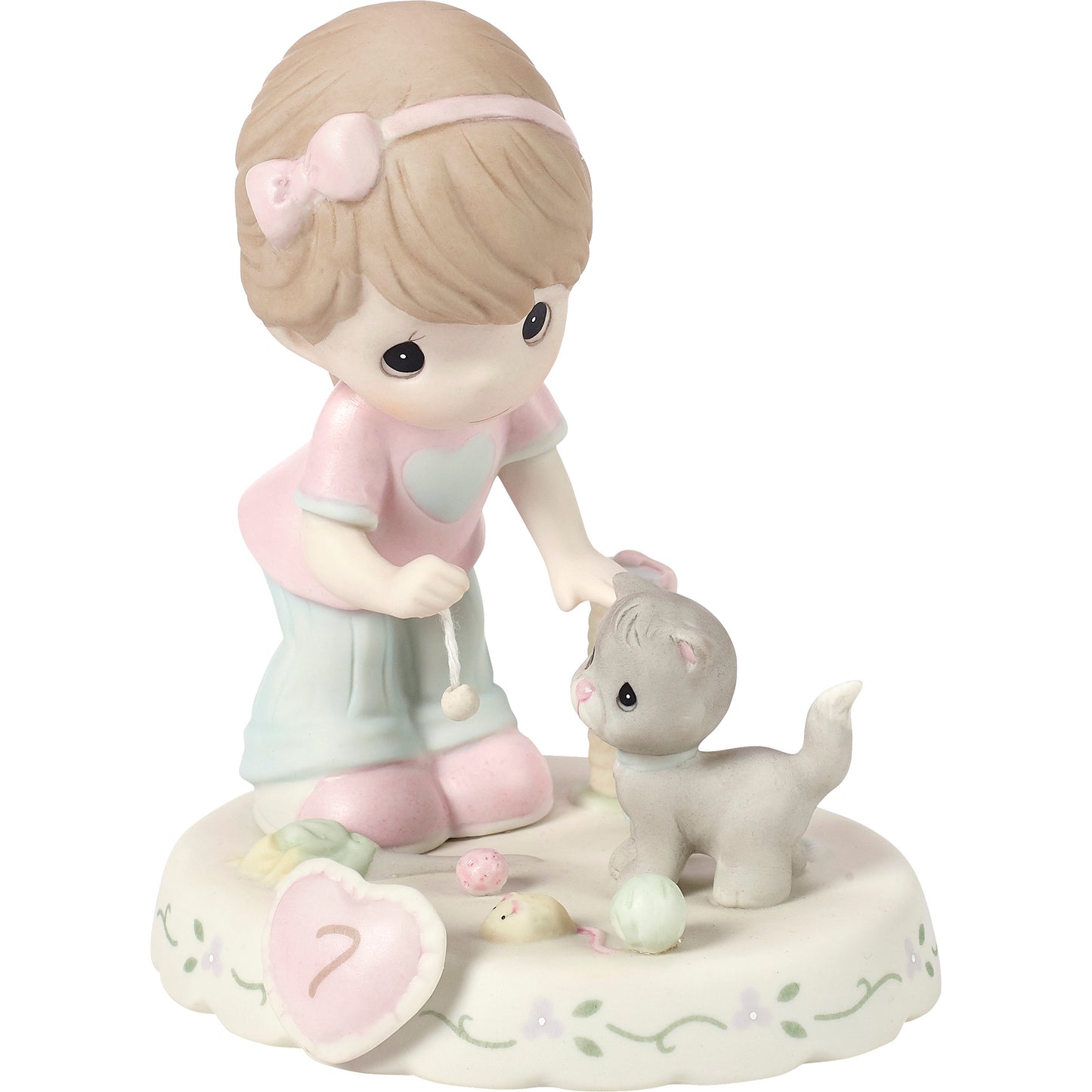 Growing In Grace, Age 7, Brunette Girl Figurine