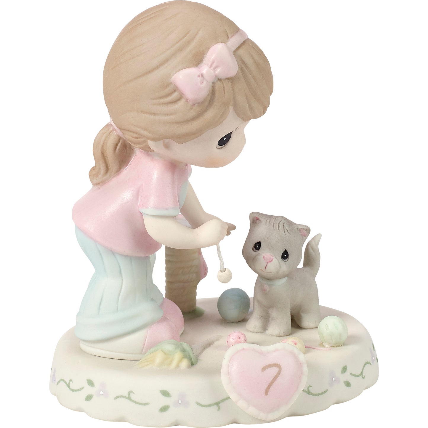 Growing In Grace, Age 7, Brunette Girl Figurine