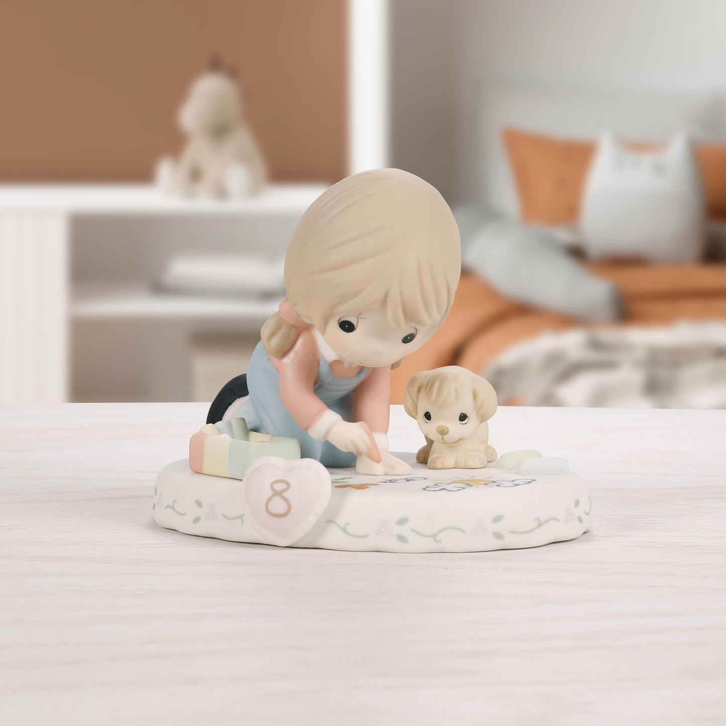 Growing In Grace, Age 8, Brunette Girl Figurine