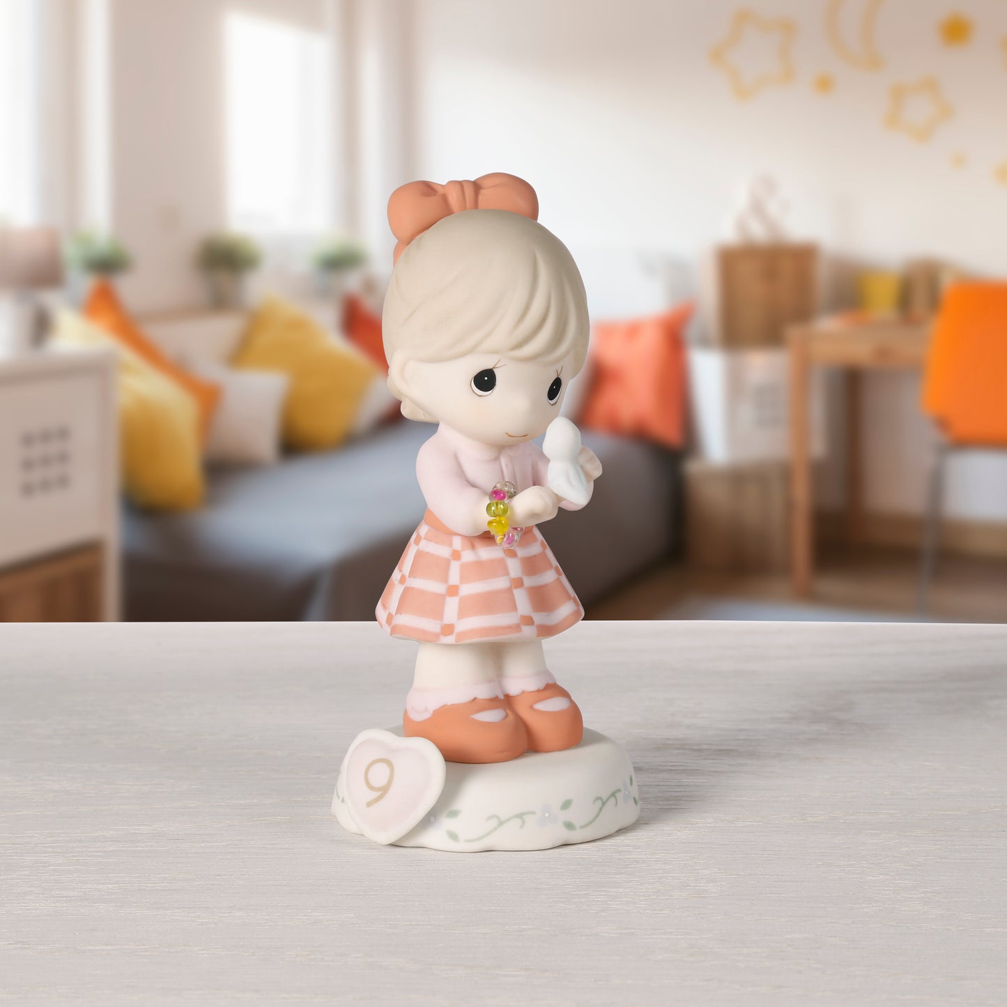 Growing In Grace, Age 9, Brunette Girl Figurine