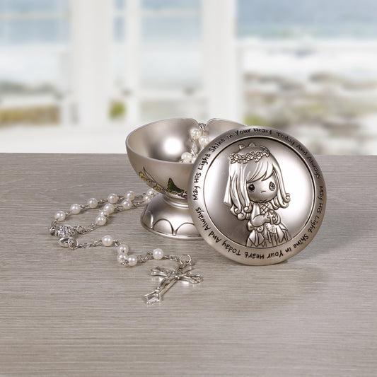 May His Light Shine In Your Heart Today And Always, Rosary Box With Rosary, Girl
