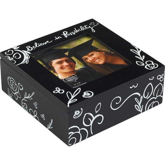Believe In Possibility, 4 x 4 Photo Keepsake Box, Wood