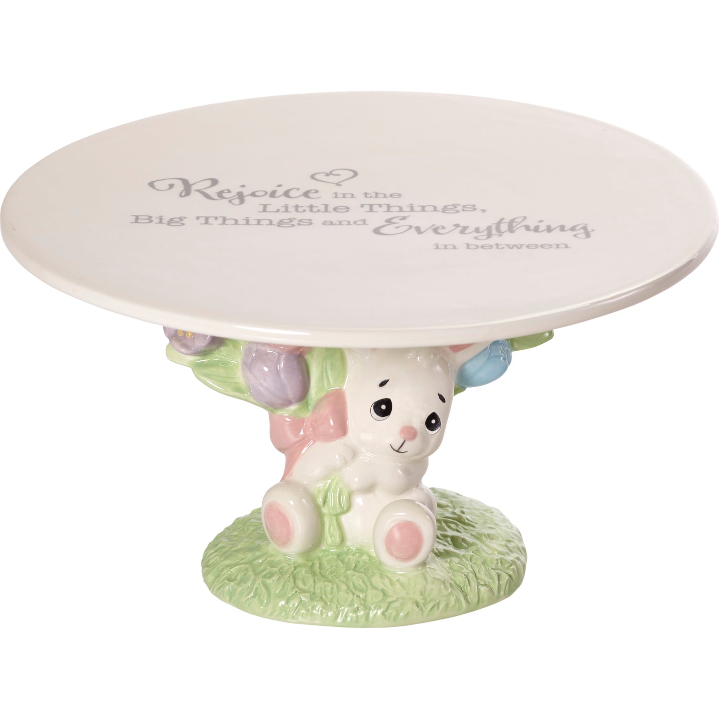 Rejoice In The Little Things Pedestal Plate