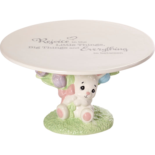 Rejoice In The Little Things Pedestal Plate