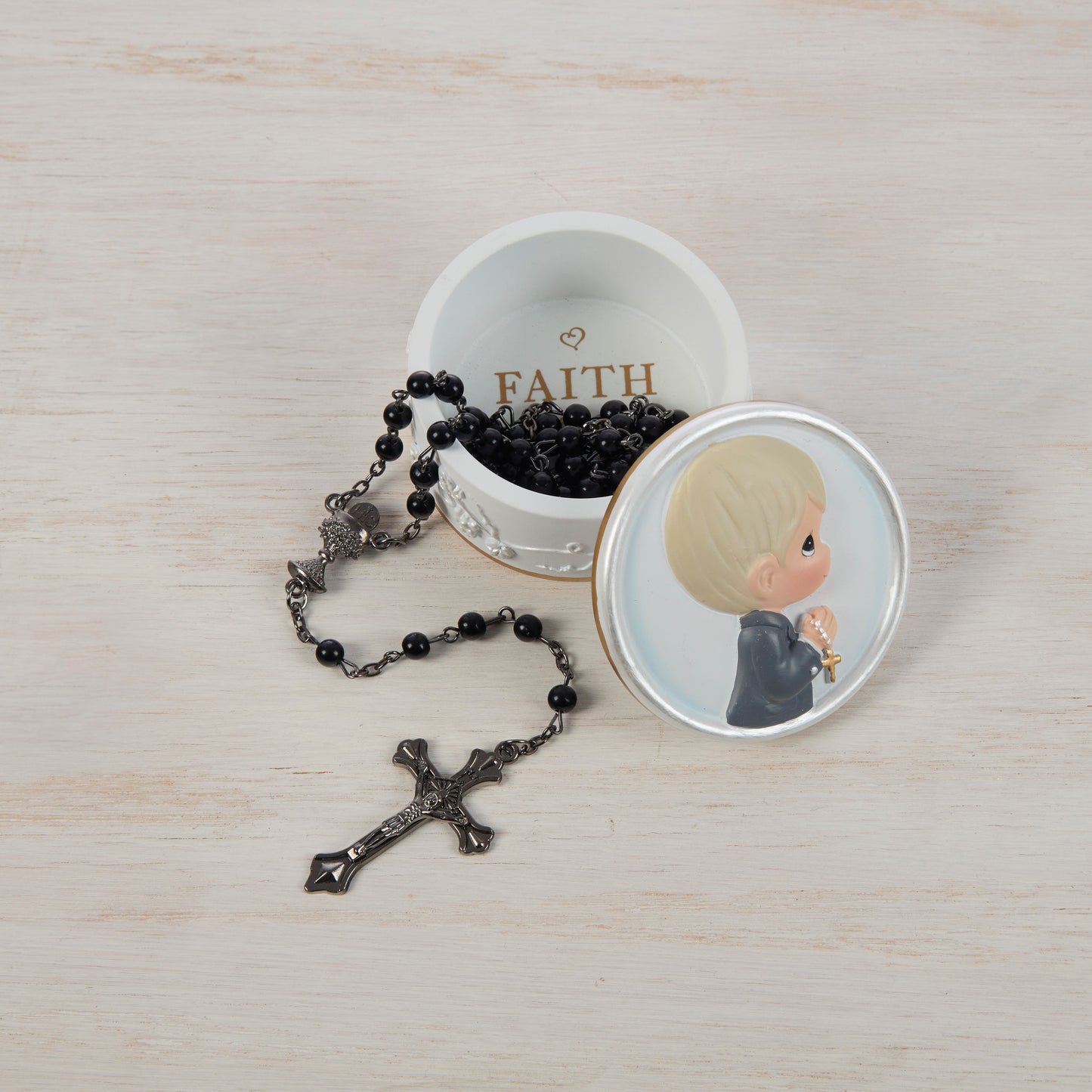 Faith Is The Light That Guides You Boy Rosary Box with Rosary