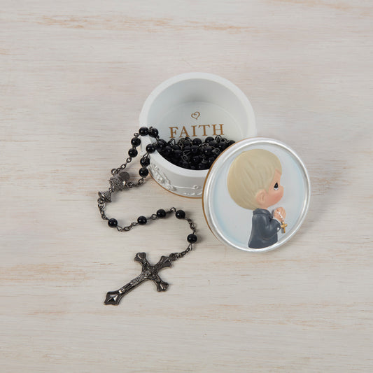 Faith Is The Light That Guides You Boy Rosary Box with Rosary