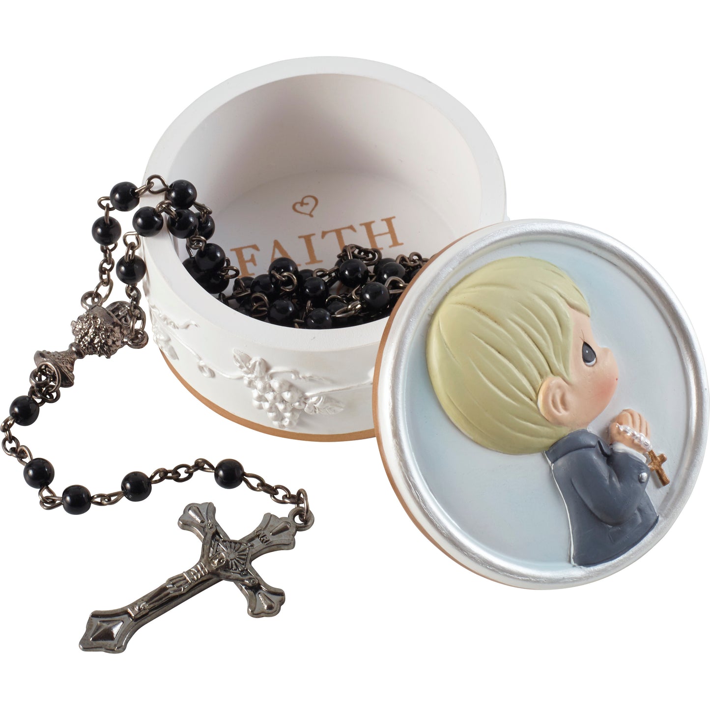 Faith Is The Light That Guides You Boy Rosary Box with Rosary
