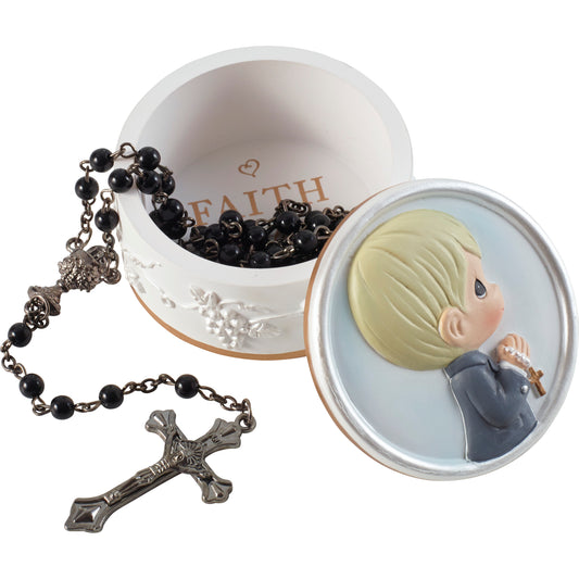 Faith Is The Light That Guides You Boy Rosary Box with Rosary