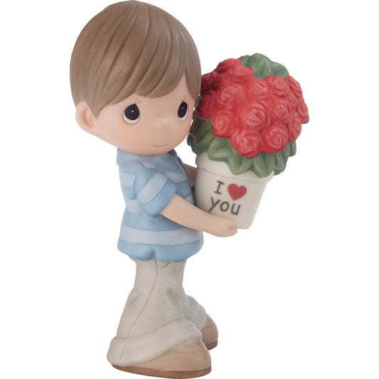 My Love For You Continues To Grow Brunette Boy Figurine