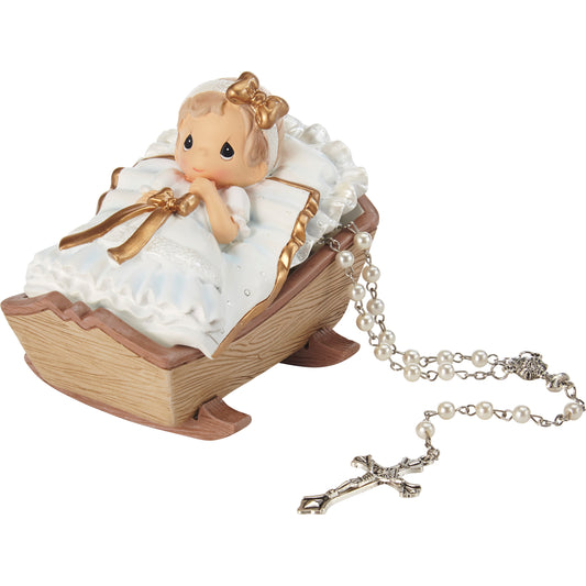 Cradled In His Love Girl Rosary Box with Rosary