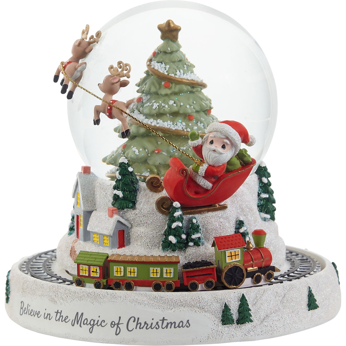 Believe In The Magic Of Christmas Rotating Musical LED Snow Globe