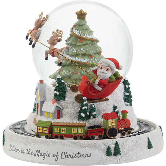 Believe In The Magic Of Christmas Rotating Musical LED Snow Globe