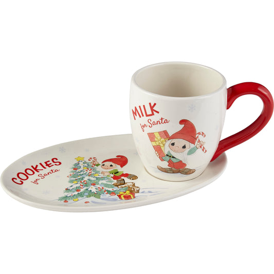 Welcome Gnome Santa Milk And Cookies Set